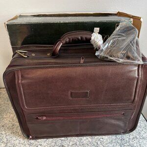 Hazel Eldorado Brief Bag Brown Leather Briefcase Luggage Vintage 1990s